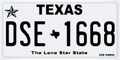 TX license plate DSE1668