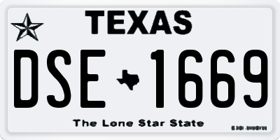TX license plate DSE1669