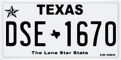 TX license plate DSE1670