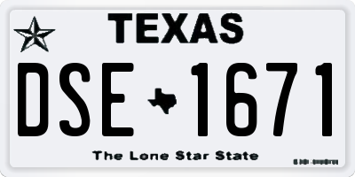TX license plate DSE1671