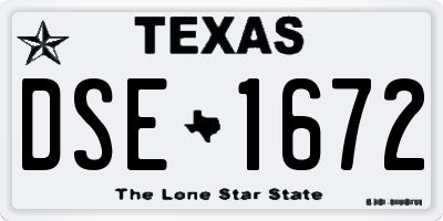 TX license plate DSE1672