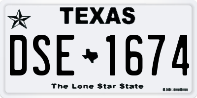TX license plate DSE1674