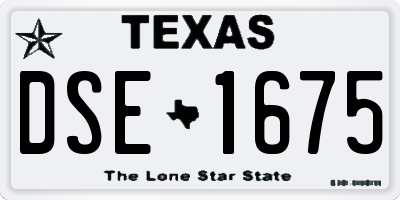 TX license plate DSE1675