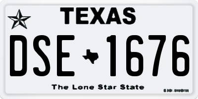 TX license plate DSE1676