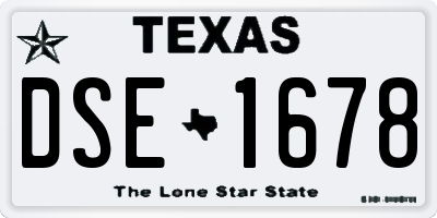 TX license plate DSE1678