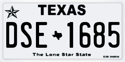 TX license plate DSE1685