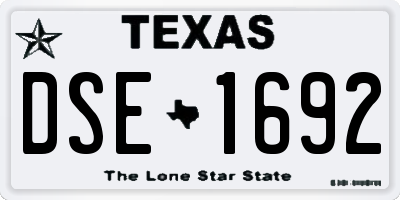 TX license plate DSE1692