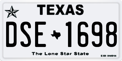 TX license plate DSE1698