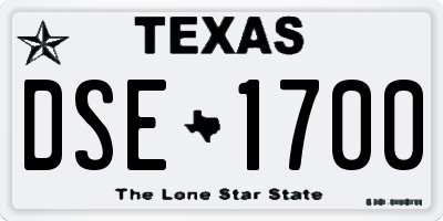 TX license plate DSE1700