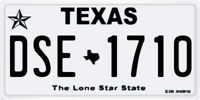 TX license plate DSE1710