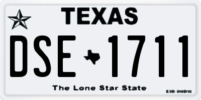 TX license plate DSE1711