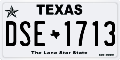 TX license plate DSE1713