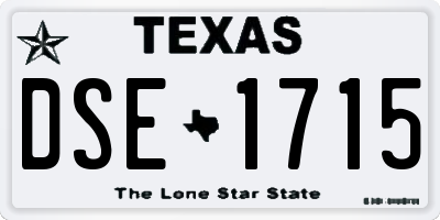 TX license plate DSE1715