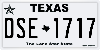 TX license plate DSE1717