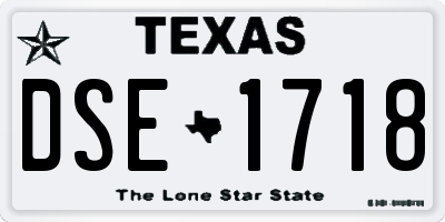 TX license plate DSE1718