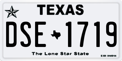 TX license plate DSE1719