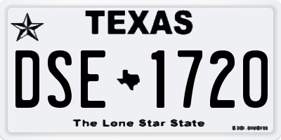 TX license plate DSE1720
