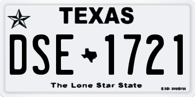 TX license plate DSE1721