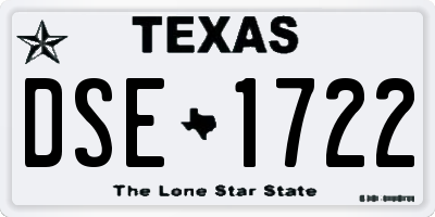 TX license plate DSE1722