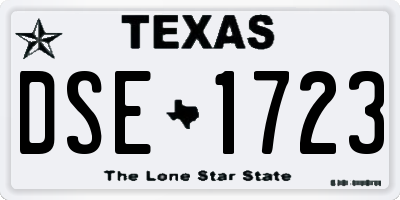 TX license plate DSE1723