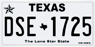 TX license plate DSE1725