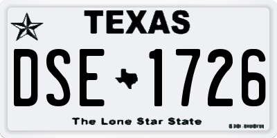 TX license plate DSE1726