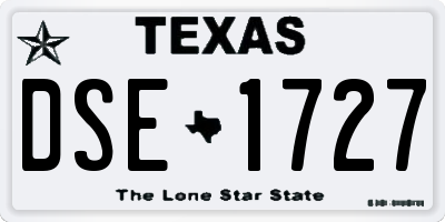 TX license plate DSE1727