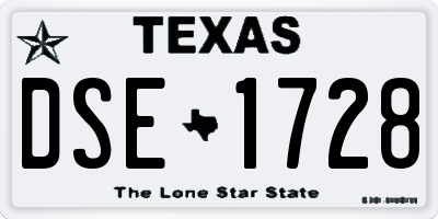 TX license plate DSE1728