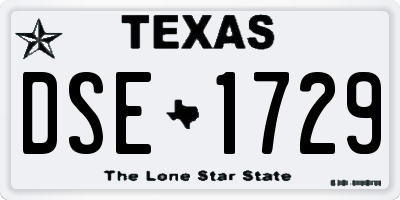TX license plate DSE1729