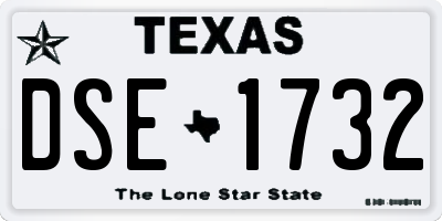 TX license plate DSE1732