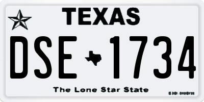 TX license plate DSE1734