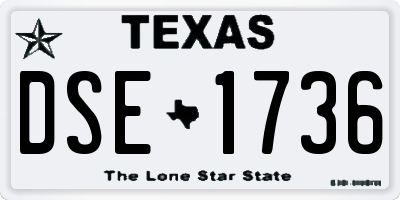 TX license plate DSE1736