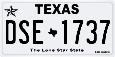 TX license plate DSE1737