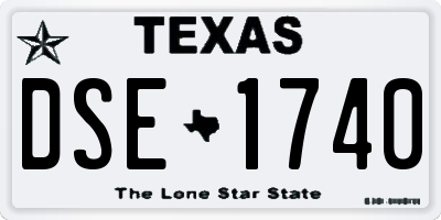 TX license plate DSE1740