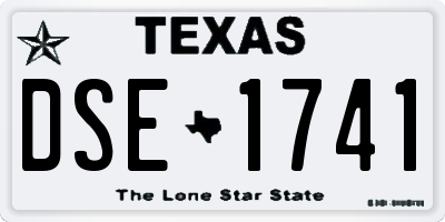 TX license plate DSE1741