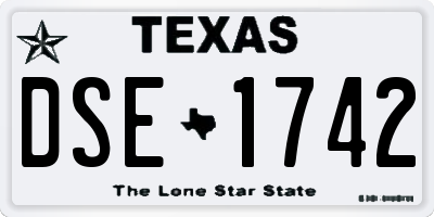 TX license plate DSE1742