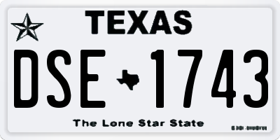 TX license plate DSE1743