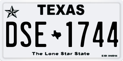 TX license plate DSE1744