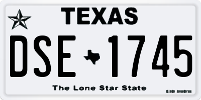 TX license plate DSE1745