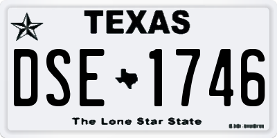 TX license plate DSE1746
