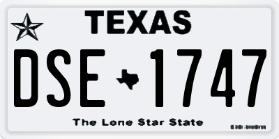 TX license plate DSE1747