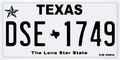 TX license plate DSE1749