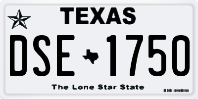 TX license plate DSE1750