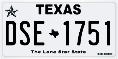 TX license plate DSE1751