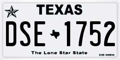 TX license plate DSE1752