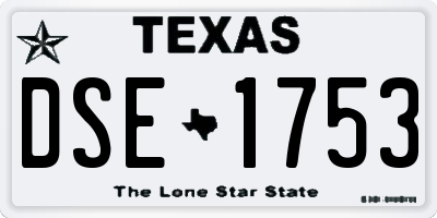 TX license plate DSE1753