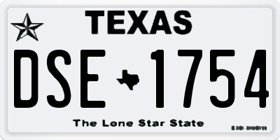 TX license plate DSE1754