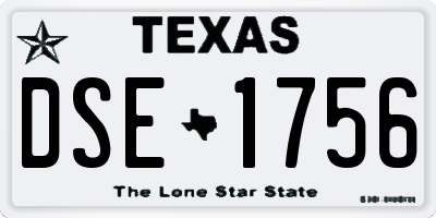 TX license plate DSE1756