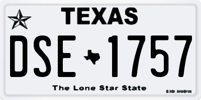 TX license plate DSE1757