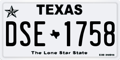 TX license plate DSE1758